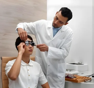 optician with male patient