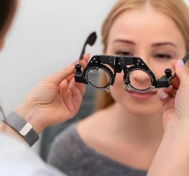 optician with patient